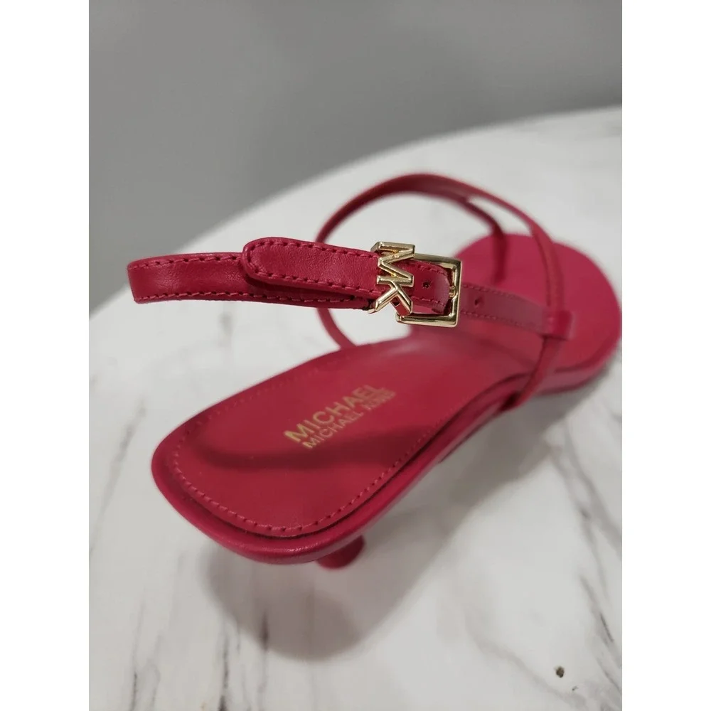 GENUINE MICHAEL Michael Kors Tasha T-Strap Sandals DK Raspberry STYLE 40T0TAMP1L